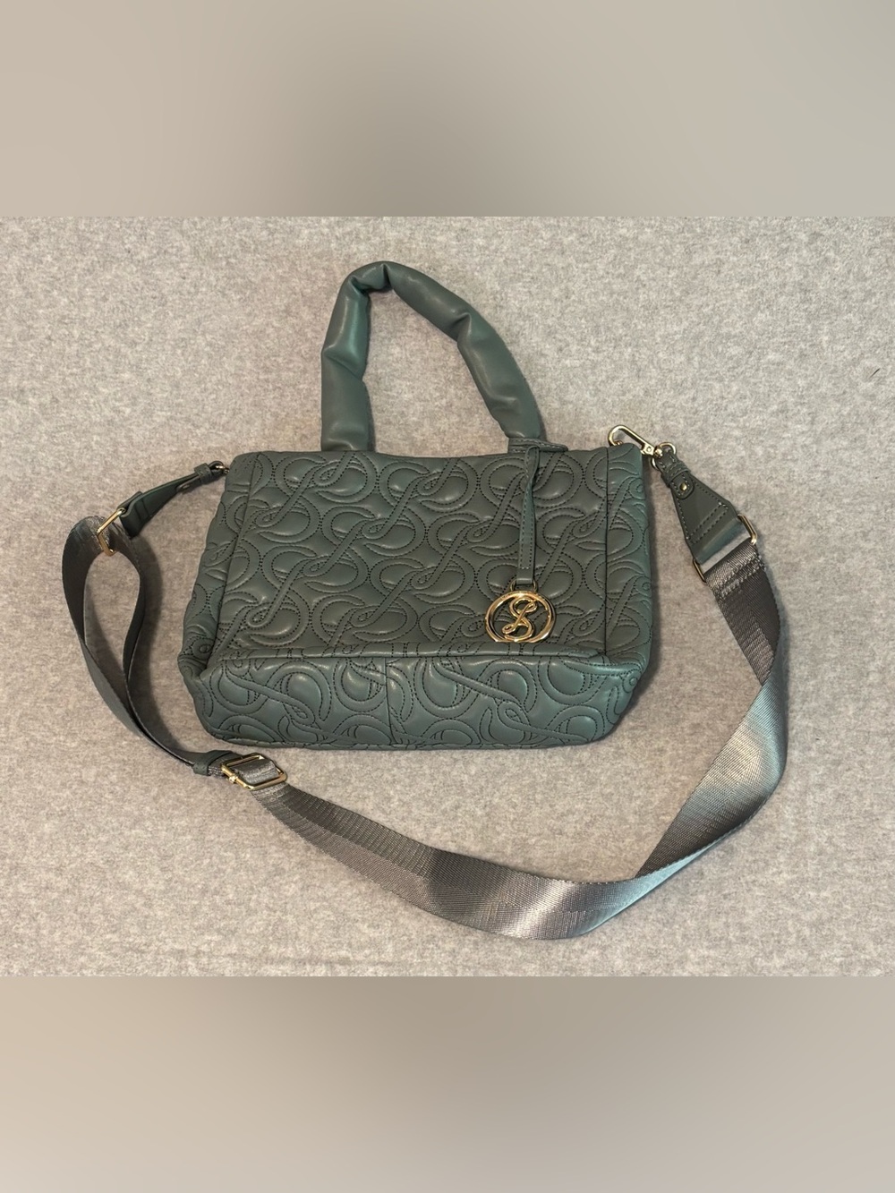 Sam & Libby Dina Quilted  Tote Bag With Crossbody Strap 11”x8”